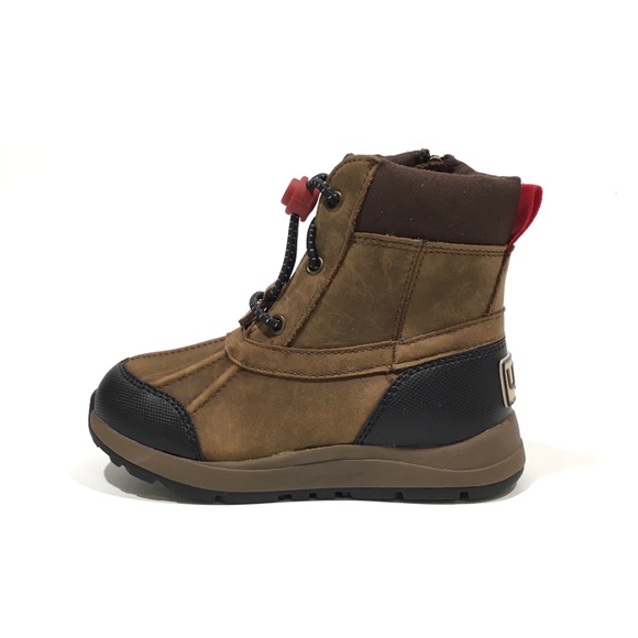 UGG TURLOCK WATERPROOF SNOW BOOTS WALNUT BROWN LEATHER -LITTLE KIDS US 11 -NEW - Picture 3 of 7